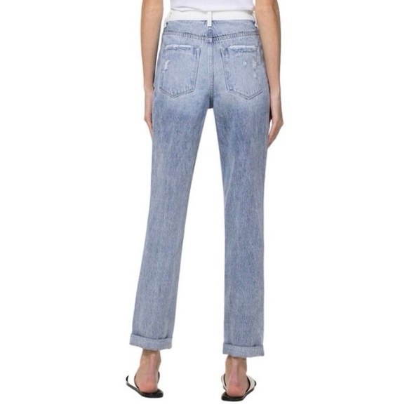 NWT VERVET DISTRESSED MOM JEANS-EMMA SPLIT TWO TONE DENIM / 29 - Picture 3 of 6